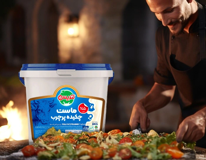 ماست چکیده پرچرب 8 کیلوگرمی تندیس 1 ماست چکیده پر چرب تندیس