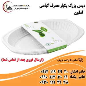 دیس بزرگ یکبار مصرف گیاهی