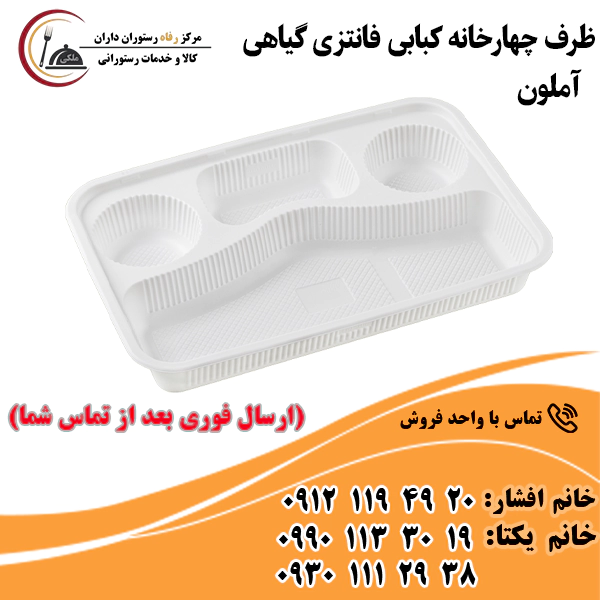 ظرف چهارخانه کبابی فانتزی گیاهی آملون ظرف چهارخانه کبابی فانتزی گیاهی آملون