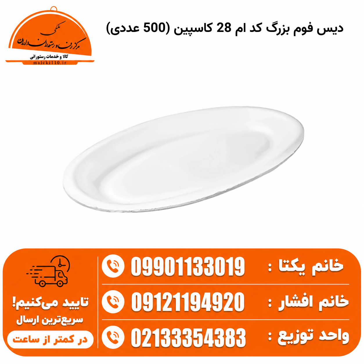 دیس فوم بزرگ کد ام 28 کاسپین (500 عددی)